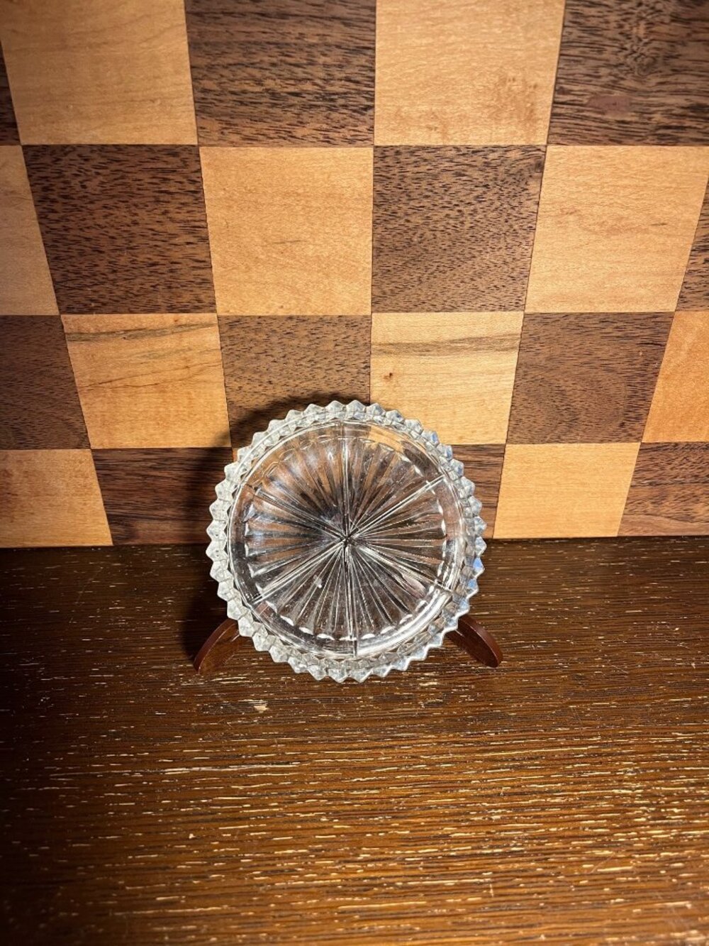 Starburst Cut Glass Coaster Ashtray Small Candy Dish